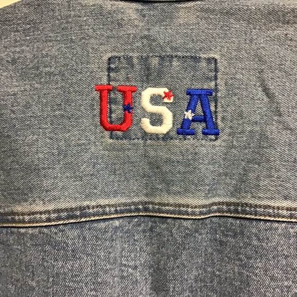 Jean Jacket USA Embroidered Size XL - Picture 1 of 6